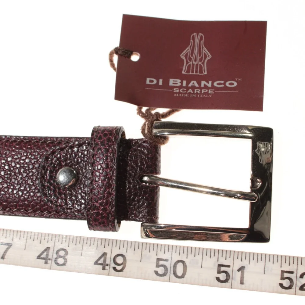 Di Bianco NWT Cut to Size Dress Belt In Dark Red Pebbled Leather One Size